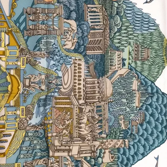 Hermes scarf Carre 90 Reds Silk100% - Picture 8 of 10